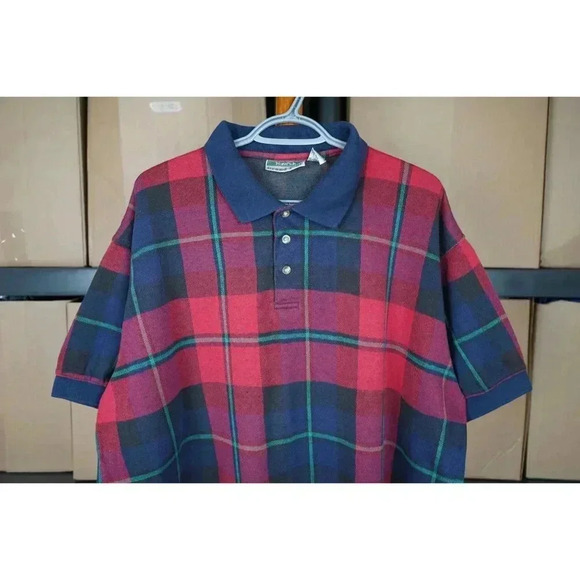 90s Huntclub Grand Tour Red Golf Polo Men's XXL #353 - Picture 3 of 5